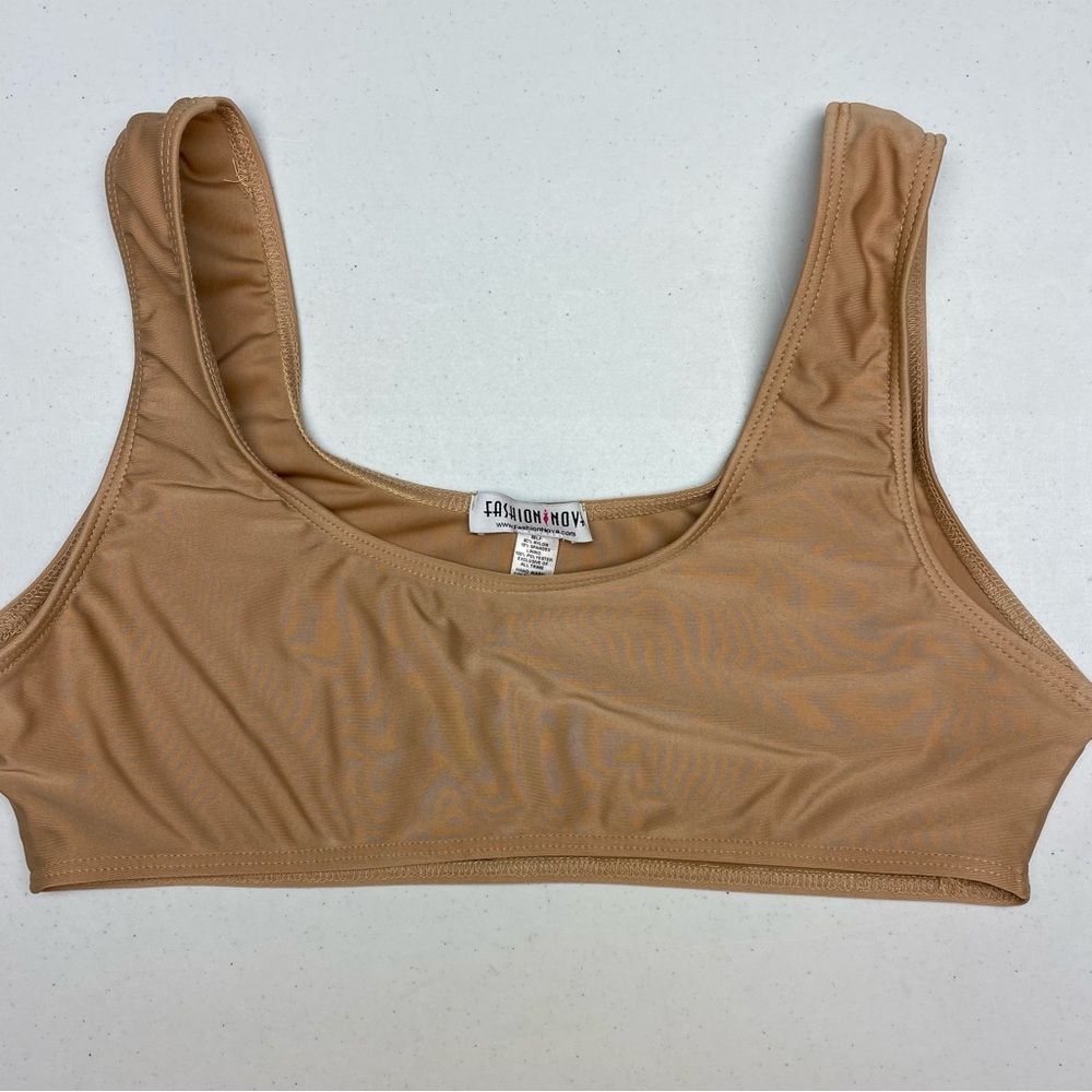 Fashion Nova TAN Slip over Bralette, M. *P1048